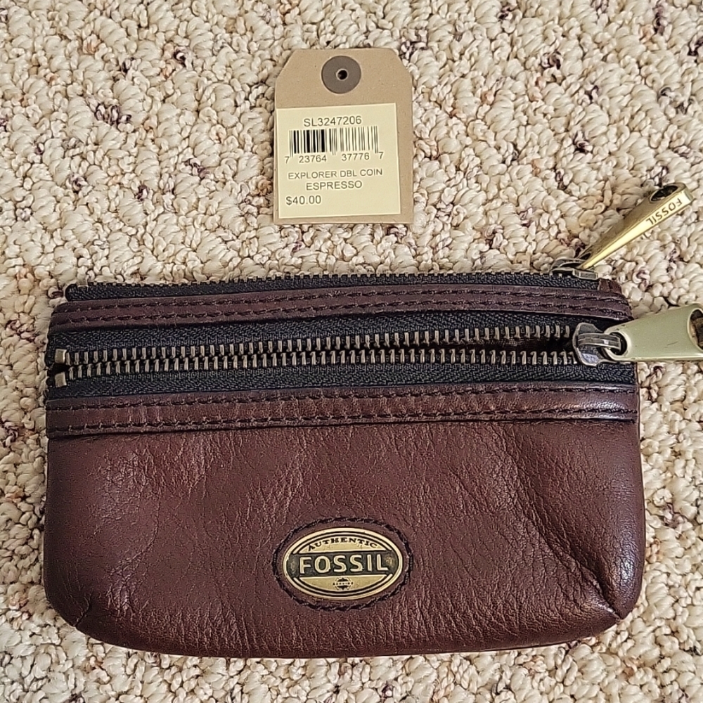 Fossil explorer double coin purse